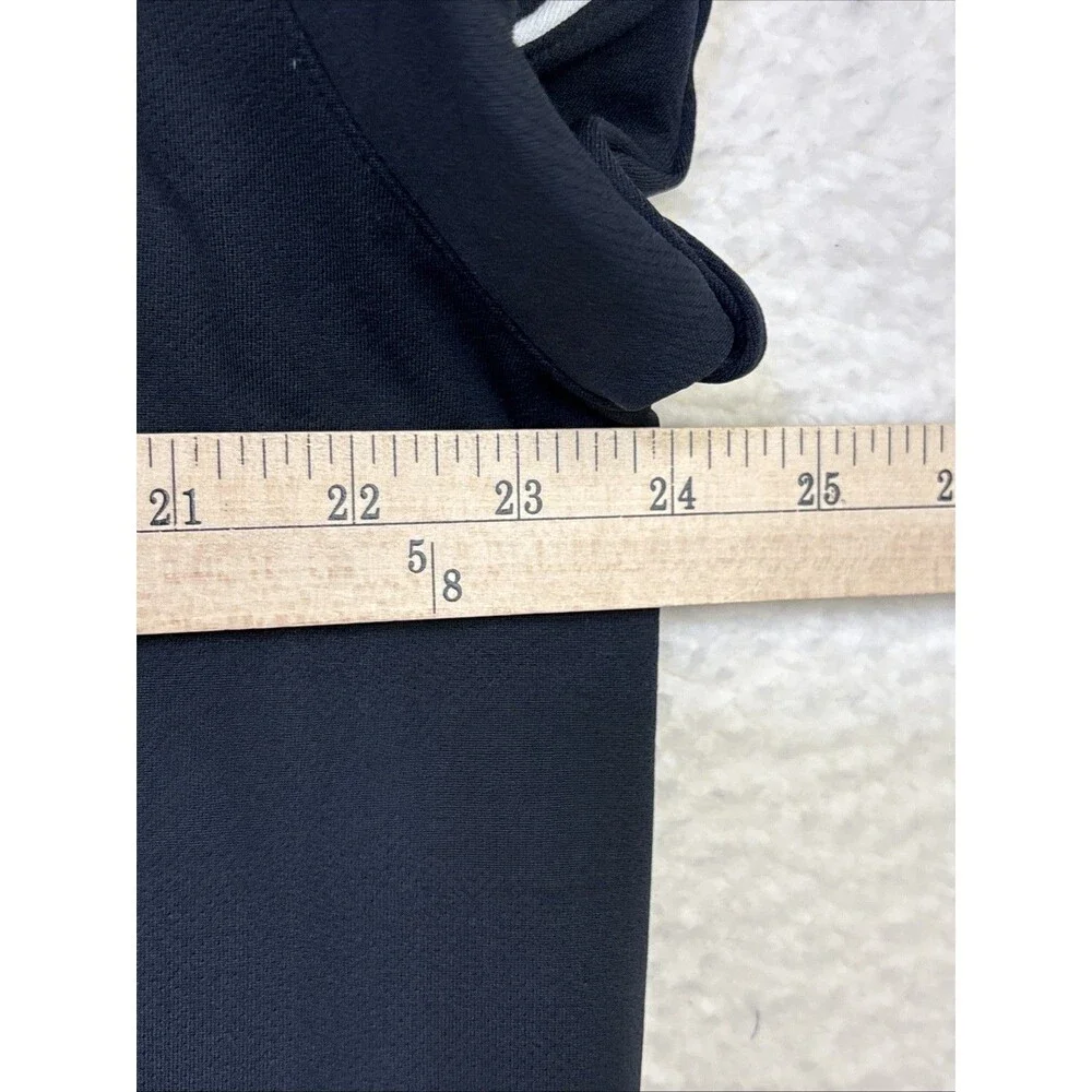 Nike Dri-Fit Golf Polo Shirt Black White Curved Piping Size XL